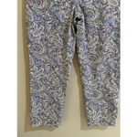 Talbots  Blue Paisley Print Perfect Crop Pants Petite Size 6 Photo 1
