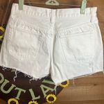 We The Free  Free People Maggie Distressed White Denim Short Button Fly Size 28 Photo 4