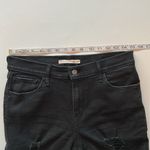 Levi's black denim distressed ripped 720 High Rise super skinny stretch jeans Photo 10