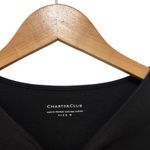 Charter Club Black Pima Cotton Snowflake Long Sleeve Shirt Sz M Photo 1