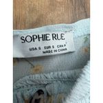 Sophie Rue Blue Floral Smocked Peplum Blouse Size S Puff Long Sleeve Photo 2