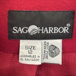 Sag Harbor  Womens 10 Blazer Red 100% Pure New Wool Jacket‎ One Button Lined Photo 1