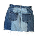 PacSun Denim Jean Skirt Size 23 Blue Raw Hem Distressed Photo 1