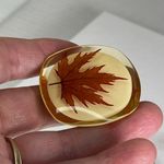 Lot of 2 vintage acrylic maple leaf brooches Red Photo 2
