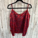 Eloquii  Red Floral Satin Lace Camisole Tank Top Photo 0