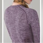 Lululemon  Swiftly Tech Long Sleeve Crew Heathered Black Cherry Purple Size 8 Photo 6