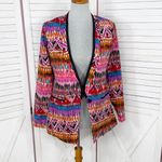 Vintage 80s 90s SpaceGirly Ikat Print Blazer‎ Jacket Multicolor Medium Pink Photo 6