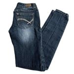 Reign Blue Denim Ankle JEANS Embroidered Pocket Women's 0 Short 24x27.5 Low Rise Photo 0