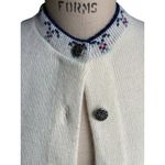 Vintage Jersild White Cardigan Acrylic Sweater w/ scalloped trim Photo 1