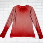 Harley Davidson Red Ombre Long Sleeve Top, Raw Hem, Eagle Logo, Biker Size Small Photo 12