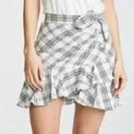 Veronica Beard  Kaia tie waist blue white plaid ruffle miniskirt waist 26-27” P38 Photo 0