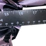 ZARA Satin Ruched Shirt Dress Size M Purple Black Floral Long Sleeve Mini NWT Size M Photo 7