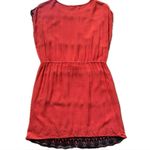 Hazel Floral Embroidered Sleeveless Dress Coral Black White Size Small Orange Photo 2