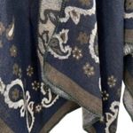 Urban Coco Western Paisley Knit Poncho Shrug Sweater Country House Chic Photo 8