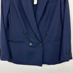 J.Crew Relaxed Double Breasted Blazer Jacket City Twill Viscose Navy US 2 NWT Photo 5