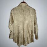 ZARA  Basics polyester geometric gold button up blouse‎ Sz M Photo 1