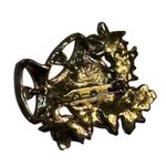 Christmas Brooch Pin Bells Poinsettia Holiday Red Green Jewelry New Years Party Photo 3