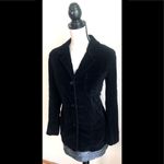 J.Crew Black Velvet Mid Length Button Up Suit Jacket Blazer, PM Photo 1