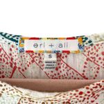 Anthropologie Eri + Ali Briony Dolman Cotton Top size small Cream Green Print Photo 3