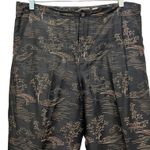 VTG CHICO'S DESIGN Women's 100% Silk Pants Black Tan Asian Embroidery Sz 3 36x29 Size L Photo 1