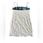 Anthropologie  Square Neck Lace Mini Dress Black and Cream NWT Size 10 Photo 4