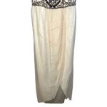 NWT Mandalay White Silk Silver Beaded Short Midi Evening Gown Dress Women Size 2 Photo 4