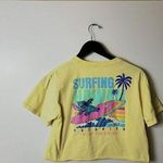 Disney Surfing Hawaii T Shirt Womens Yellow Medium Stitch Character Raw Hem M Photo 9