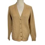 Vintage Pringle of Scotland for Robert Kirk 100% Pure Camel Hair Cable Cardigan Tan Size M Photo 1