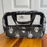 Peace sign skeleton make up toiletry travel bag Black Photo 2
