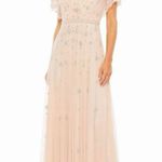 Mac Duggal  Pink V Neck Flutter Sleeve A Line Gown maxi dress size 4 UB Photo 0
