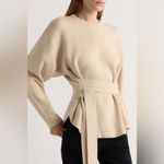 Modern Citizen  Nara Tie-Front Knit Sweater Oatmeal Size Large Photo 6