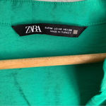 ZARA Blouse Dress Green Sz Medium Photo 3