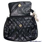 Black Diamond 🎓  Patterned Flap Faux Leather Bag with Gold Chain Strap Photo 3
