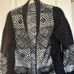MAXSPORT BLACK AND WHITE LONG SWEATER FURRY ACRYLIC AND NYLON SIZE MEDIUM Photo 0