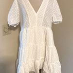 ZARA  100% Cotton Openwork Eyelet Embroidered V Neck Ruffle Dress Photo 8