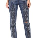 BLANK NYC SKINNY CLASSIQUE EMBROIDERED HI RISE STRETCH ACID WASH DENIM BLUE JEANS Photo 1