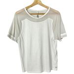 Fabletics White Mesh Oversized T-Shirt XS Photo 0