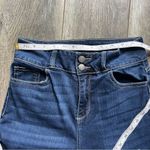 Cello High Rise Skinny Jeans Frayed Hem Lightly Distressed Size 9 Dark Blue Photo 5