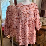Free People  Pink and Orange Leaf Print Mini Dress Photo 2
