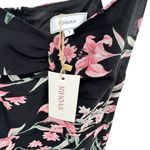 RIHOAS Women's Floral Tiered Midi Dress Black Pink Sweetheart Neckline Small NWT Photo 4
