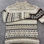 VTG Sonoma Jean Company Womens Sweater S Beige Brown Knit Fair Isle Mock Neck Tan Photo 7