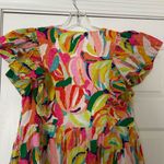 CROSBY by Mollie Burch  Go Bananas Colorful Ruffled Tiered Maxi Dress Sz M Photo 3
