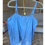 Sonoma  Chambray Button-Front Tank Top Adjustable Straps 100 Cotton Natural Fiber Photo 1