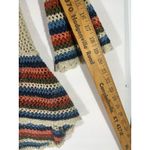 Almost Famous  Crochet Knit Open Front Cardigan Women Multi Stripe Bell Sleeve XL Photo 3