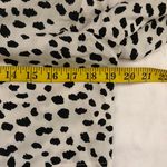 Black white cropped leopard button up down blouse shirt top long sleeve office siren core #streetwear Photo 2