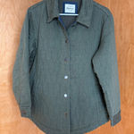 Jachs Girlfriend  Quilted Utility Jacket Olive Green Button Front Size M Photo 0