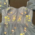 Women’s Blue Dress Embroidered Flowers & Butterflies Corset Back Size 12 NWOT Blue Photo 6