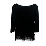 Style & Co Style Co Black Velvet Geometric Burnout Fringe Top 3/4 Sleeve Women's Size Small Photo 3