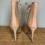 Gianni Bini Blush Pink Embroidered Zip Lace Up Heeled Booties Size 8.5 Photo 4