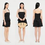 Hofmann Copenhagen Yara Linen Scalloped Blouse Black NWT Size 40 Medium Photo 3